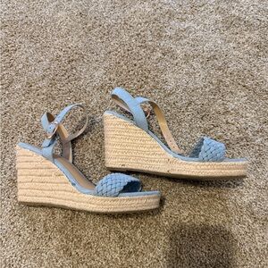 LC Lauren Conrad Light Blue Wedge Sandals